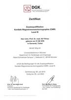 Zertifikat Kardiale Magnetresonanztomographie, Prof. Ali Yilmaz, UKM-Herz-MRT-Zentrum