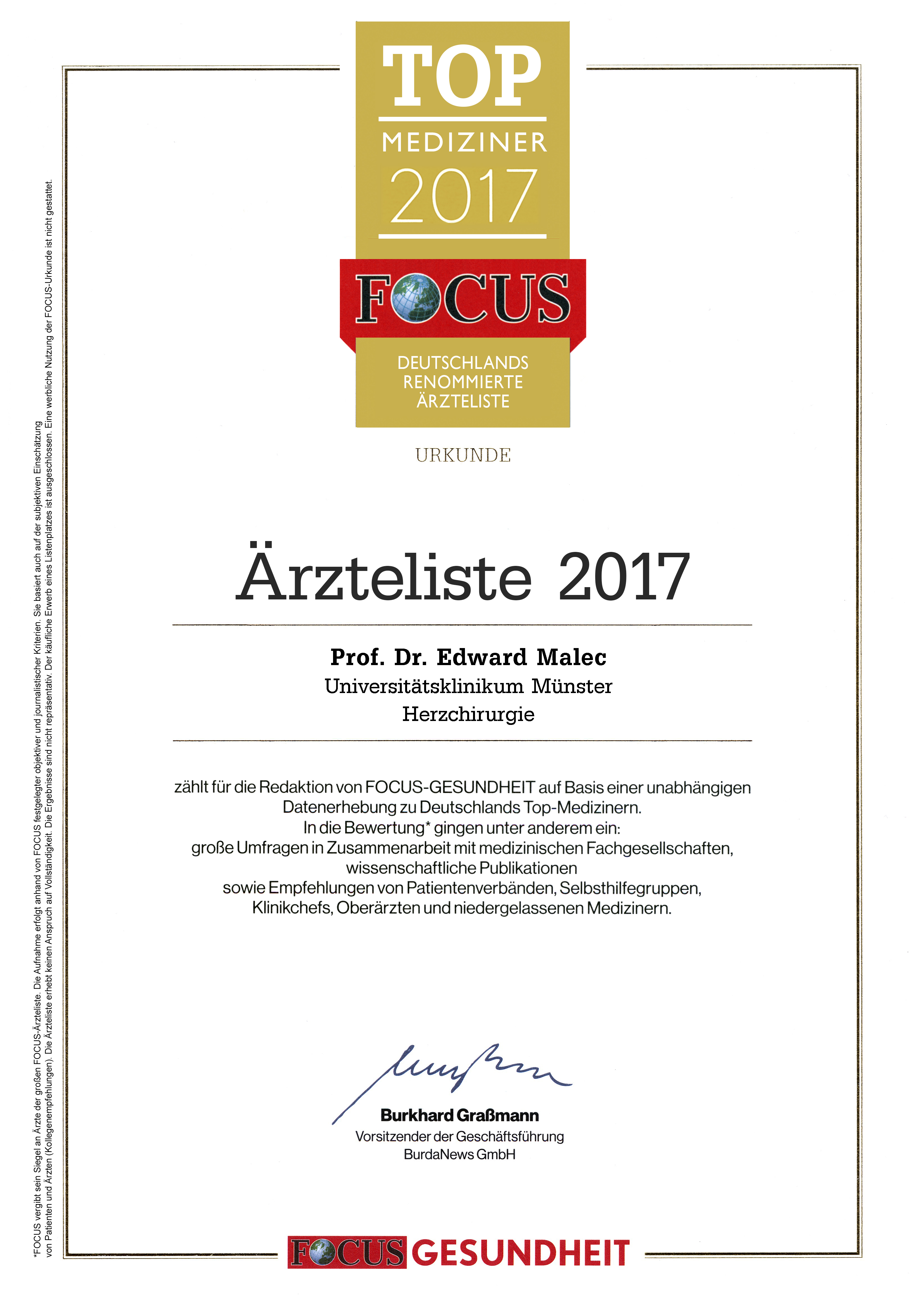 2017 Focus Ärzteliste Malec